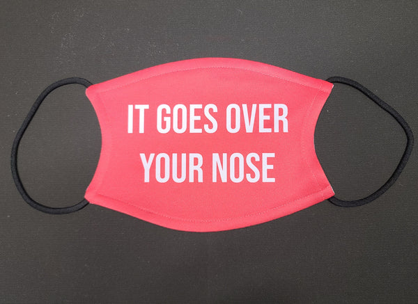 It goes up over your nose mask.