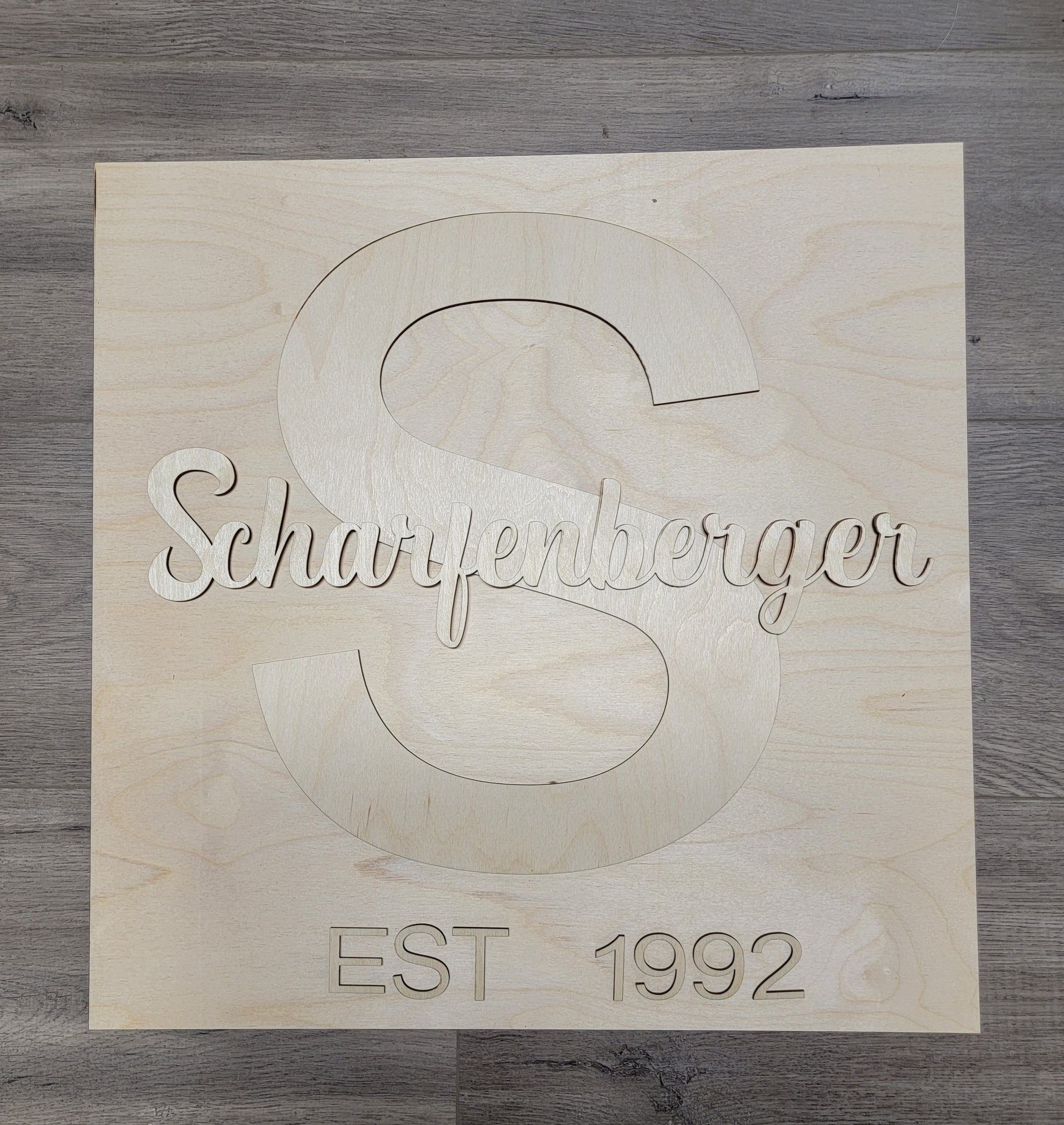 Custom Name 18" Round or Square Unfinished Sign Ships 7-14 business days