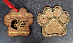 Rottweiler Hearts Rescue Ornament